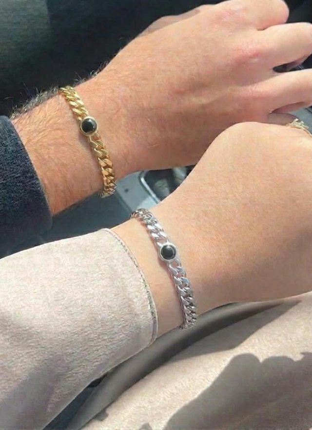 זוג עונדים צמידי לומיברייס בזהב ובכסף
